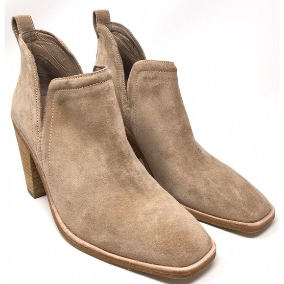 Jeffrey Campbell Rosalee Women's 8.5 Light Brown Suede Block Heel Ankle Bootie - Picture 2 of 7